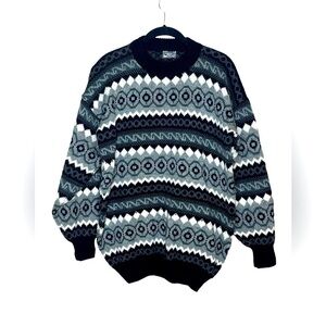 ALPACA CONNECTION Geometric Pullover‎ Sweater